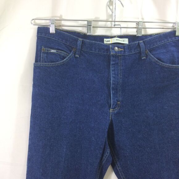 Lee Men's Regular Fit Jeans Dark Wash 100% Cotton Size 42x30 - Picture 5 of 7